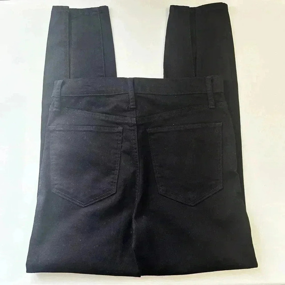 GAP True Skinny Jeans High Rise Split Hem Front Ankle Slit Cropped Black Size 27 - Picture 14 of 16